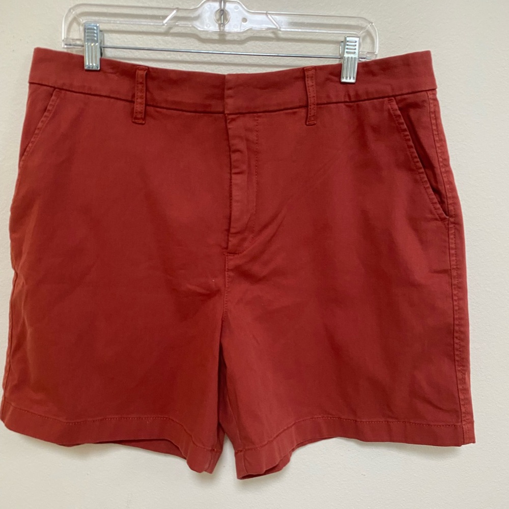 Anne Klein Red Bermuda Shorts Tailored Cotton Blend